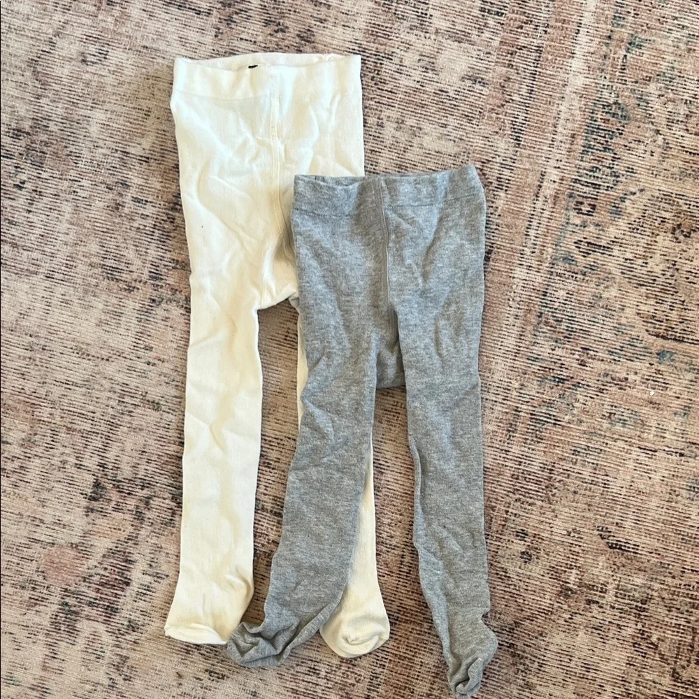 H&M Baby Cream and Gray Tights 9-12 months